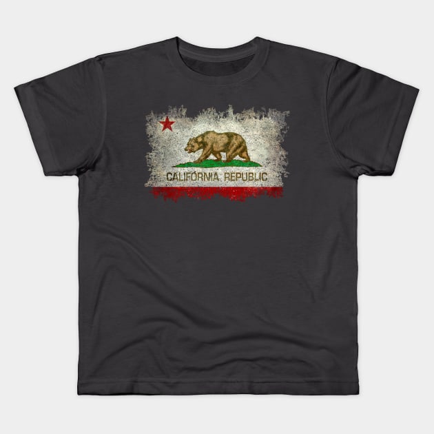 Vintage California Republic Flag Kids T-Shirt by Sterling